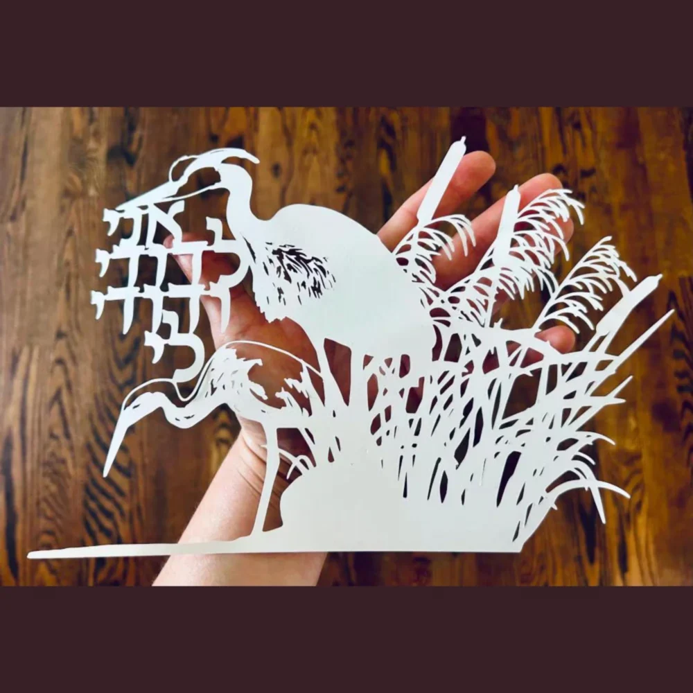 The white papercut resting on my hand. Ani L’Dodi V’Dodi Li, Jewish papercut, nature papercut, handcut, Hebrew, wedding anniversary gift, handmade, wall art